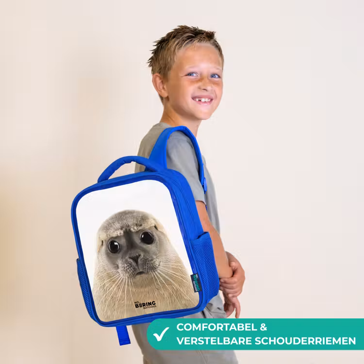 Zyon Zeehond Kinderrugzak - Blauw middel -sfeer3_NL