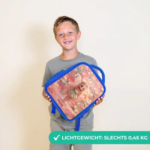 Bloemenfee in roze sprookjeswereld Kinderrugzak - Blauw middel -sfeer1_NL