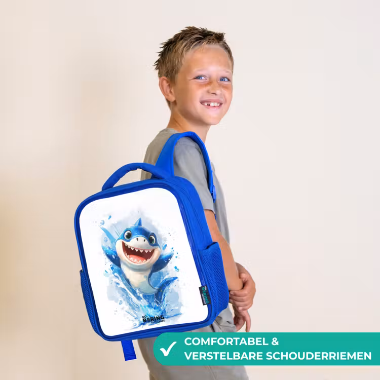 Haai - Tanden - Water Kinderrugzak - Blauw middel -sfeer3_NL