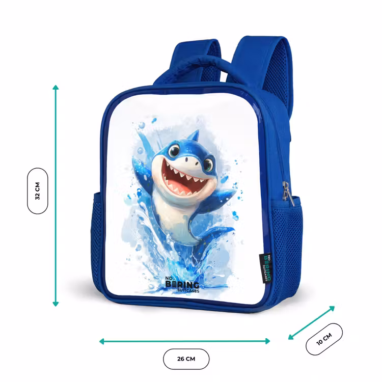 Haai - Tanden - Water Kinderrugzak - Blauw middel -productfoto_formaten