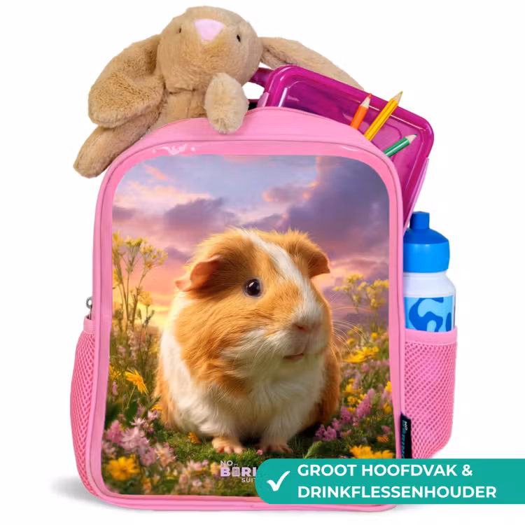 Cavia - Natuur - Dier Kinderrugzak - Roze middel -inhoud_NL