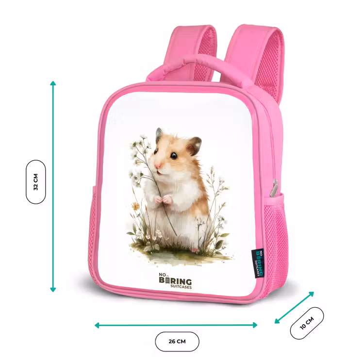 Dier - Natuur - Hamster Kinderrugzak - Roze middel -productfoto_formaten