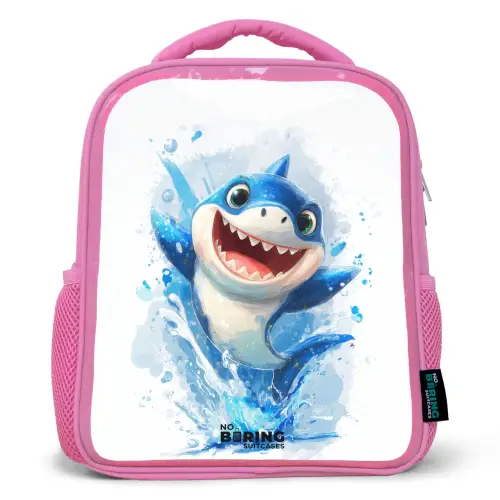 Haai - Tanden - Water Kinderrugzak - Roze middel -3d