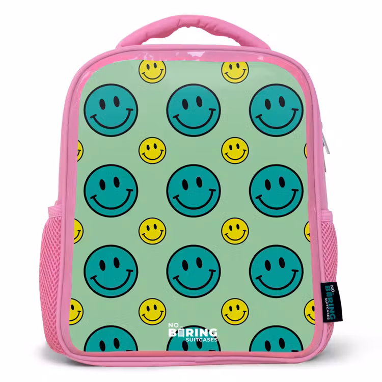 All smiles groen Kinderrugzak - Roze middel -3d