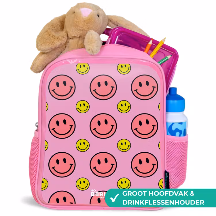 All smiles roze Kinderrugzak - Roze middel -inhoud_NL