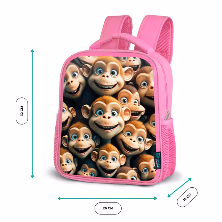 Apenstreken Kinderrugzak - Roze middel -productfoto_formaten