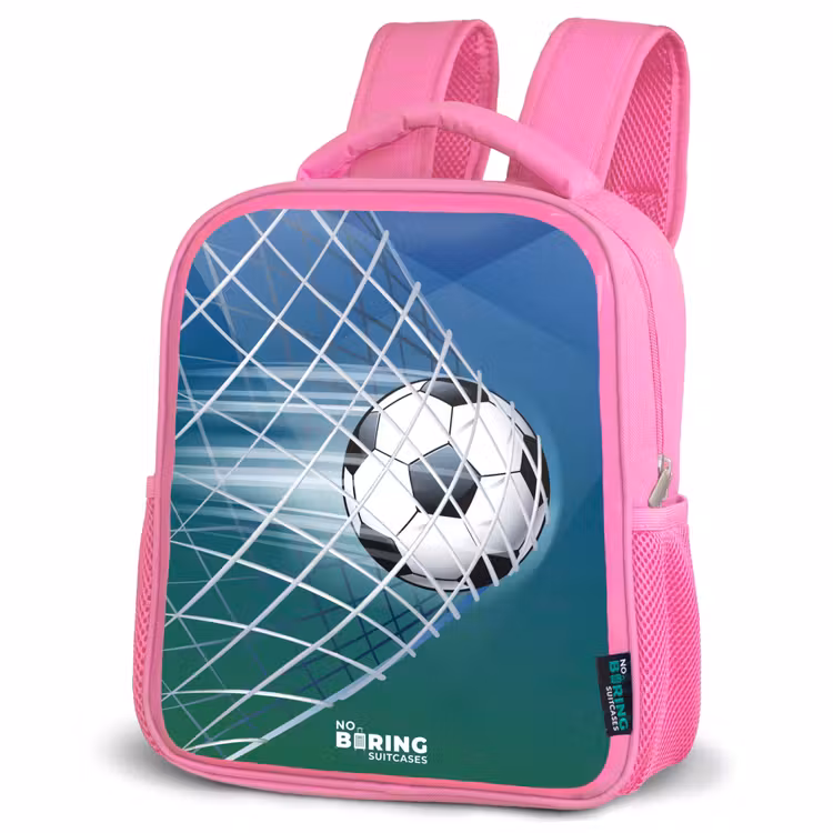 Bal in het goal Kinderrugzak - Roze middel -schuin