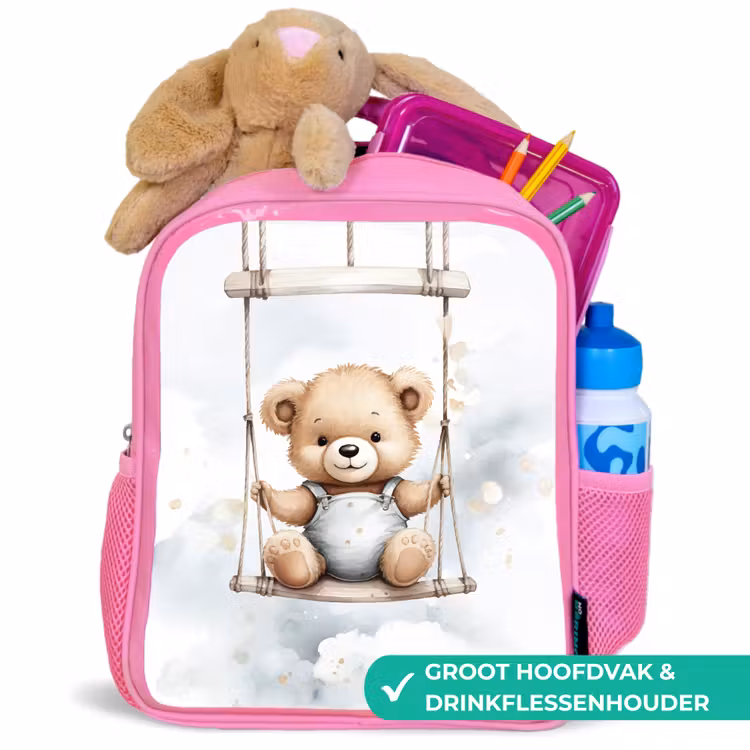 Beer - Baby - Dier - Kinderen Kinderrugzak - Roze middel -inhoud_NL