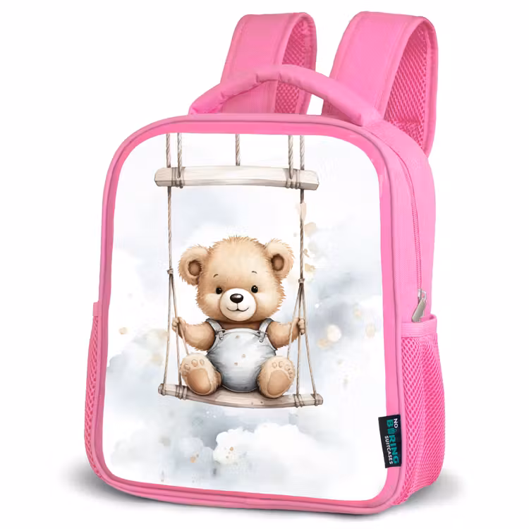 Beer - Baby - Dier - Kinderen Kinderrugzak - Roze middel -schuin