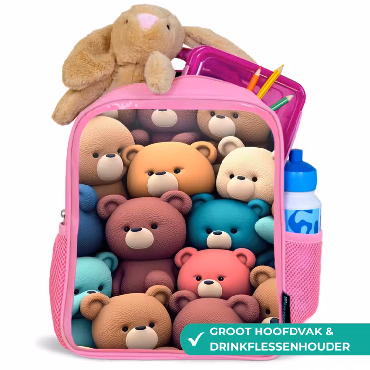Beren Bonanza Kinderrugzak - Roze middel -inhoud_NL