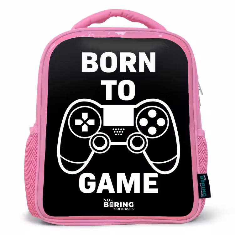 Born to game met controller Kinderrugzak - Roze middel -3d