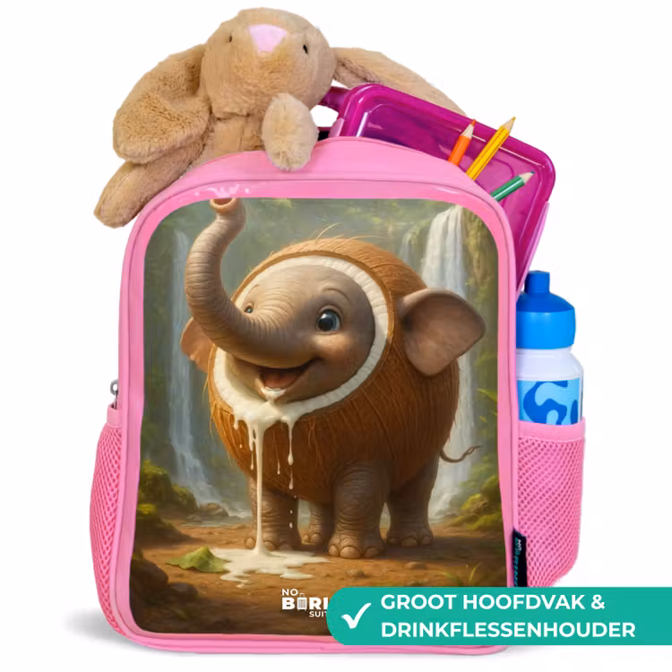 Coconote Elephante Kinderrugzak - Roze middel -inhoud_NL