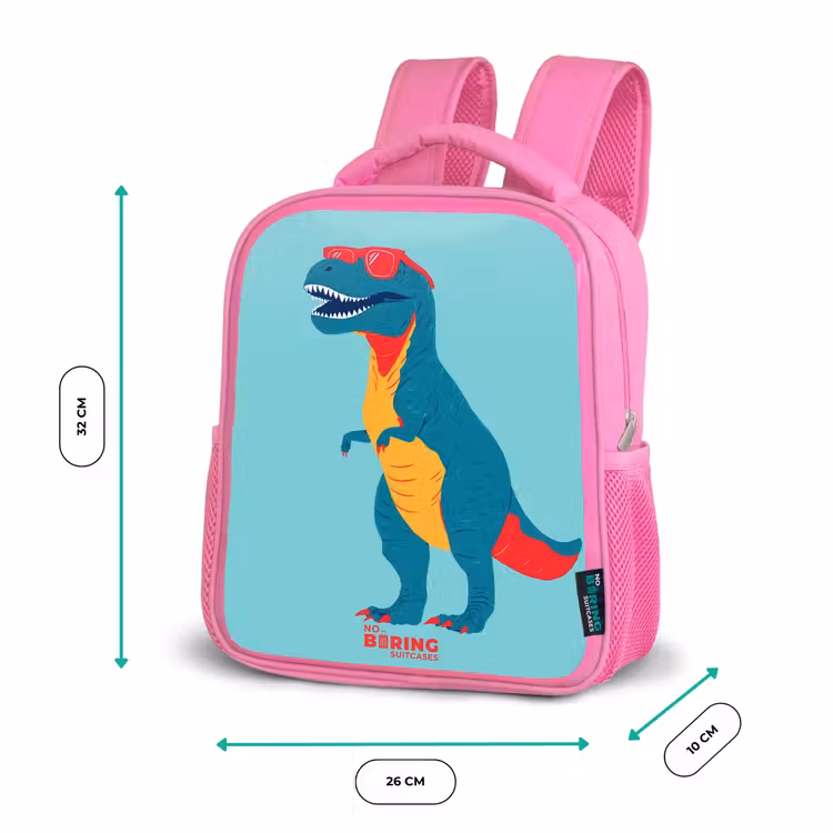 Coole T. rex met zonnebril Kinderrugzak - Roze middel -productfoto_formaten