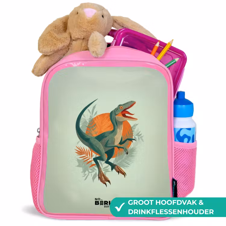 Dier - Dino - Natuur Kinderrugzak - Roze middel -inhoud_NL