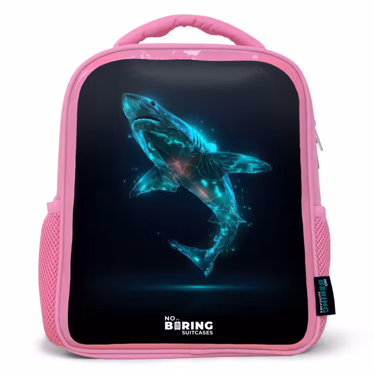 Digitale haaienkracht Kinderrugzak - Roze middel -3d