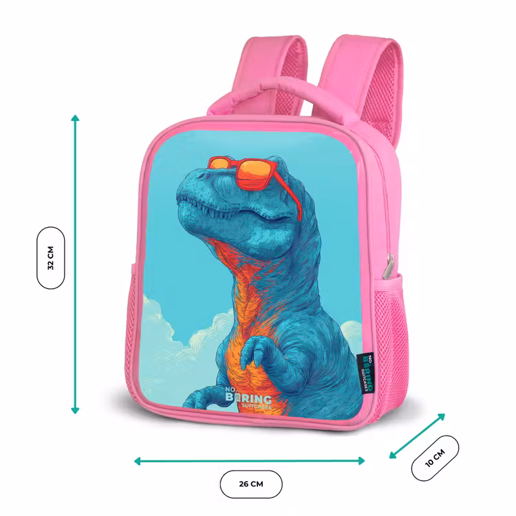 Dino met zonnebril Kinderrugzak - Roze middel -productfoto_formaten
