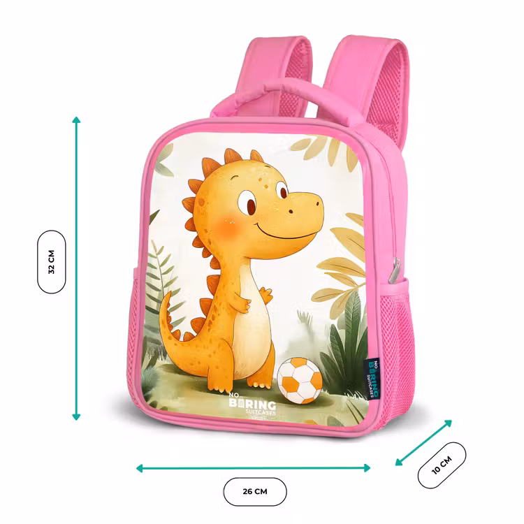 Dino - Voetbal - Oranje Kinderrugzak - Roze middel -productfoto_formaten