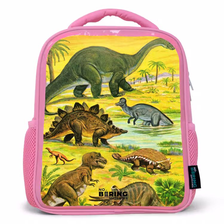 Dino's bij het water Kinderrugzak - Roze middel -3d