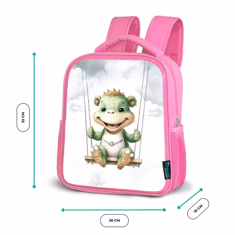 Draak - Baby dier - Kinderen Kinderrugzak - Roze middel -productfoto_formaten