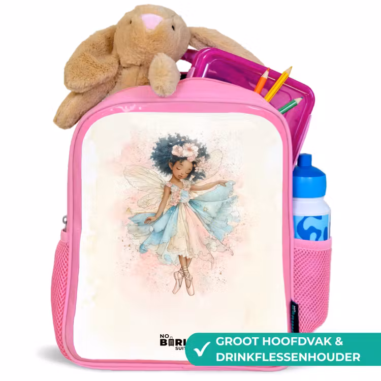 Elf - Ballet - Kleurrijk Kinderrugzak - Roze middel -inhoud_NL