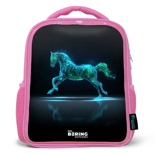 Futuristisch galopperend paard Kinderrugzak - Roze middel -3d