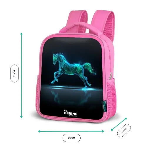 Futuristisch galopperend paard Kinderrugzak - Roze middel -productfoto_formaten