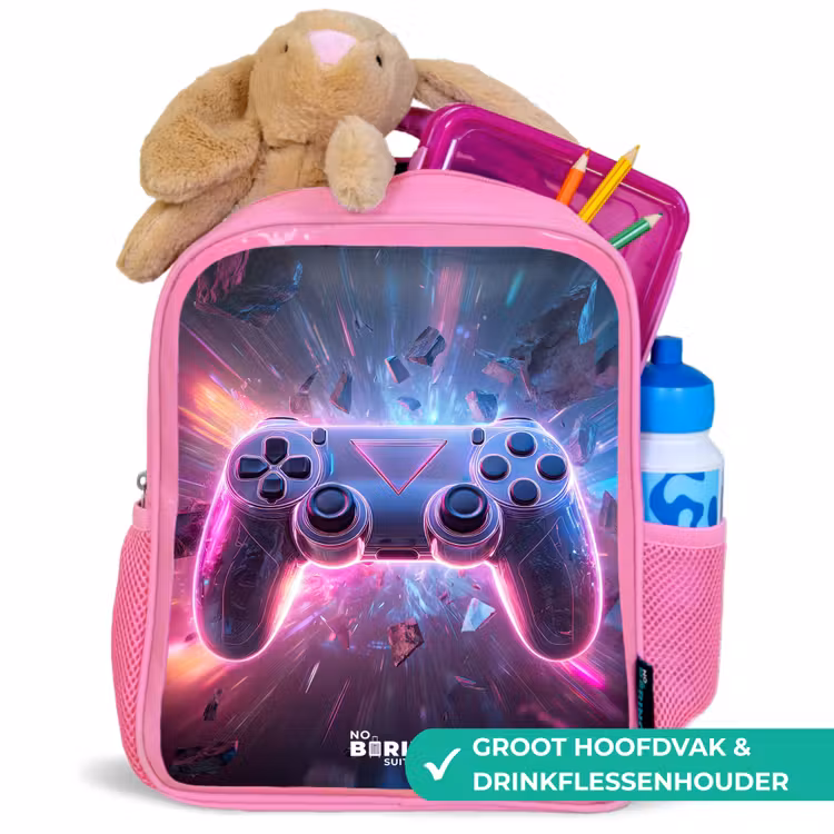 Game - Controller - Neon Kinderrugzak - Roze middel -inhoud_NL