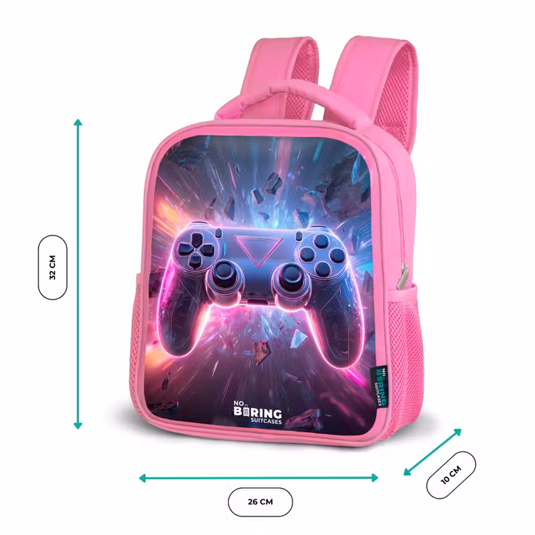 Game - Controller - Neon Kinderrugzak - Roze middel -productfoto_formaten