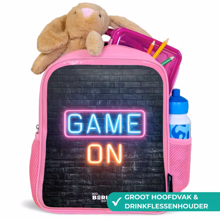 Game - Letters - Neon Kinderrugzak - Roze middel -inhoud_NL