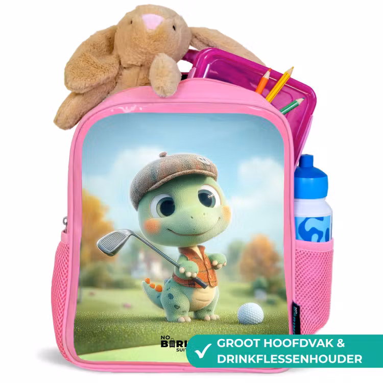 Golf - Dino - Groen Kinderrugzak - Roze middel -inhoud_NL