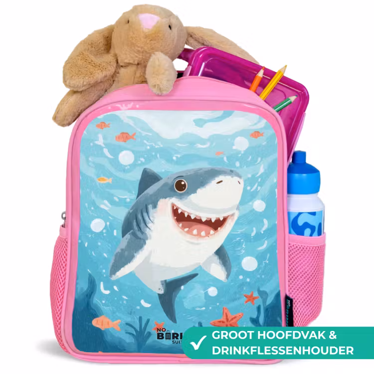 Haai - Water - Zee Kinderrugzak - Roze middel -inhoud_NL