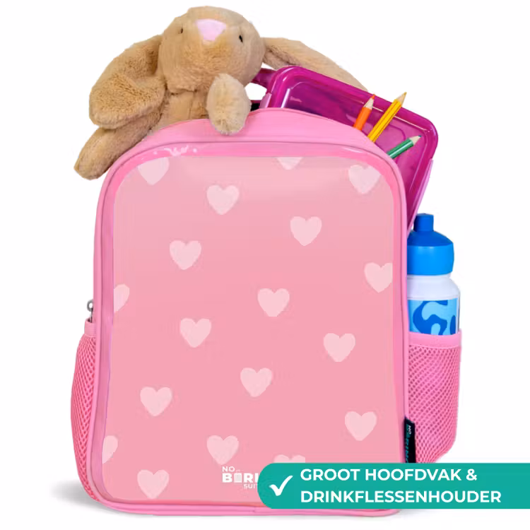 Hartjesritme Kinderrugzak - Roze middel -inhoud_NL