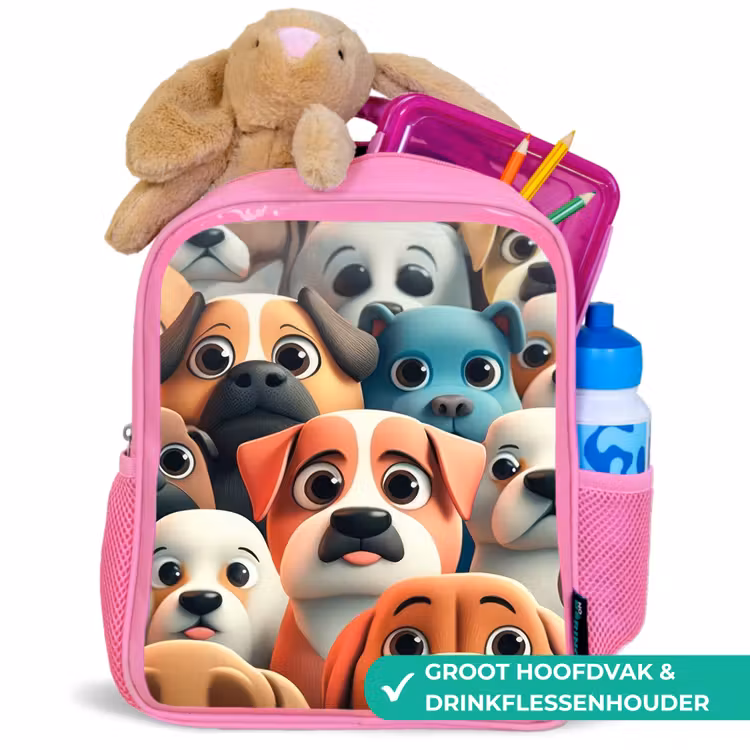 Hondsdolheid Kinderrugzak - Roze middel -inhoud_NL
