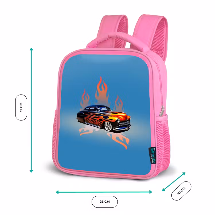 Hotrod flames Kinderrugzak - Roze middel -productfoto_formaten