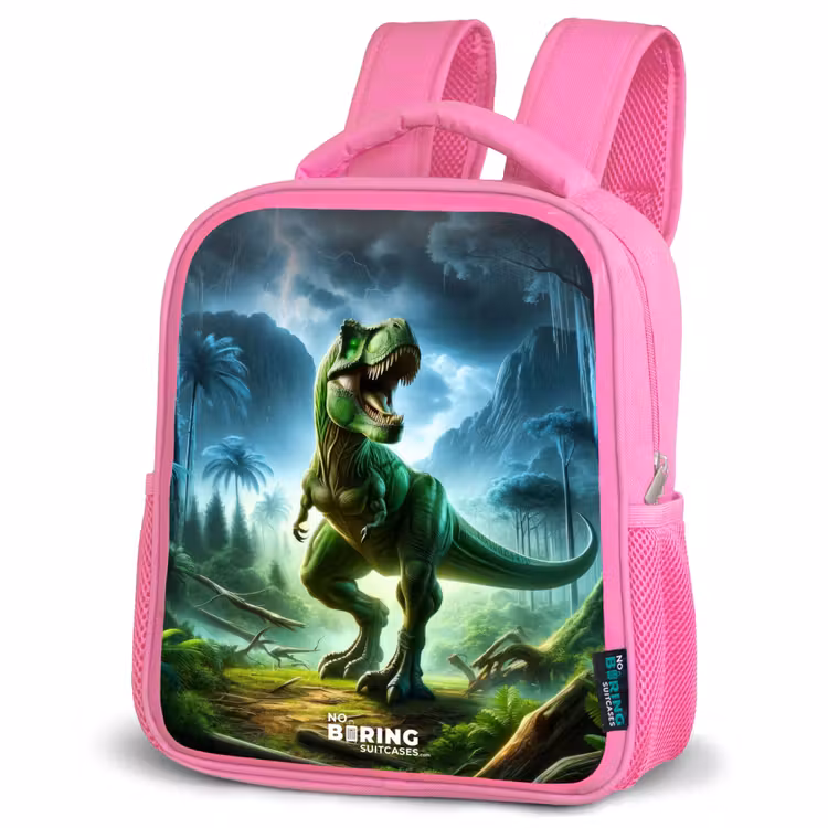 Junglosaurus Kinderrugzak - Roze middel -schuin