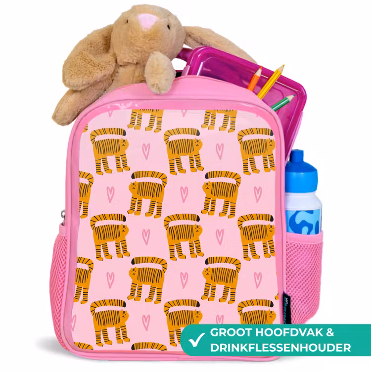 Katten - Roze - Hartjes Kinderrugzak - Roze middel 863 -inhoud_NL