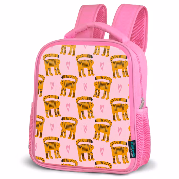 Katten - Roze - Hartjes Kinderrugzak - Roze middel 863 -schuin