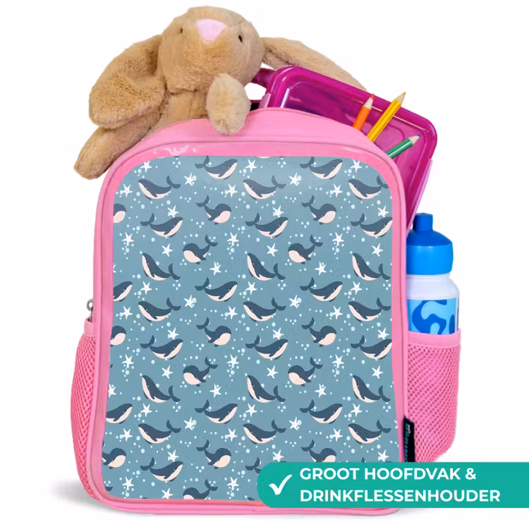 Klein - Oceaan - Walvis - Zeester Kinderrugzak - Roze middel 863 -inhoud_NL
