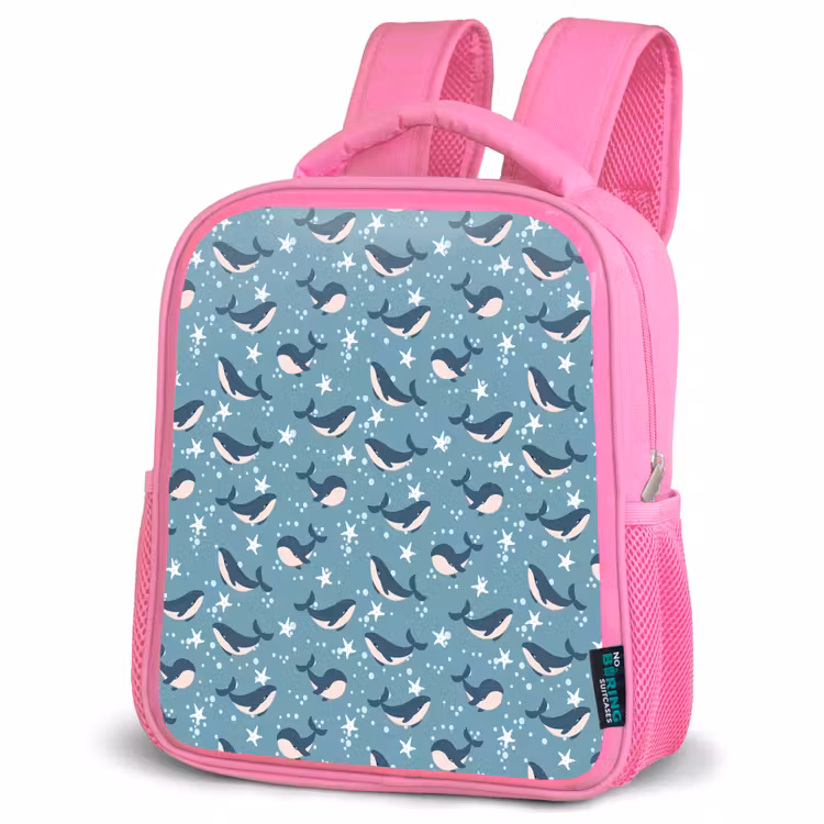 Klein - Oceaan - Walvis - Zeester Kinderrugzak - Roze middel 863 -schuin
