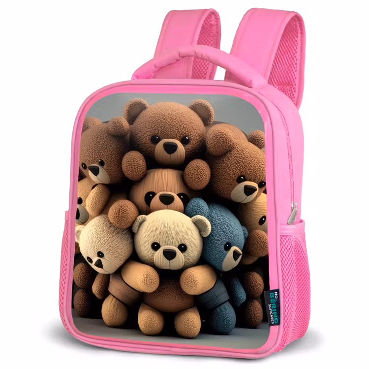 Knuffelberen Kinderrugzak - Roze middel -schuin