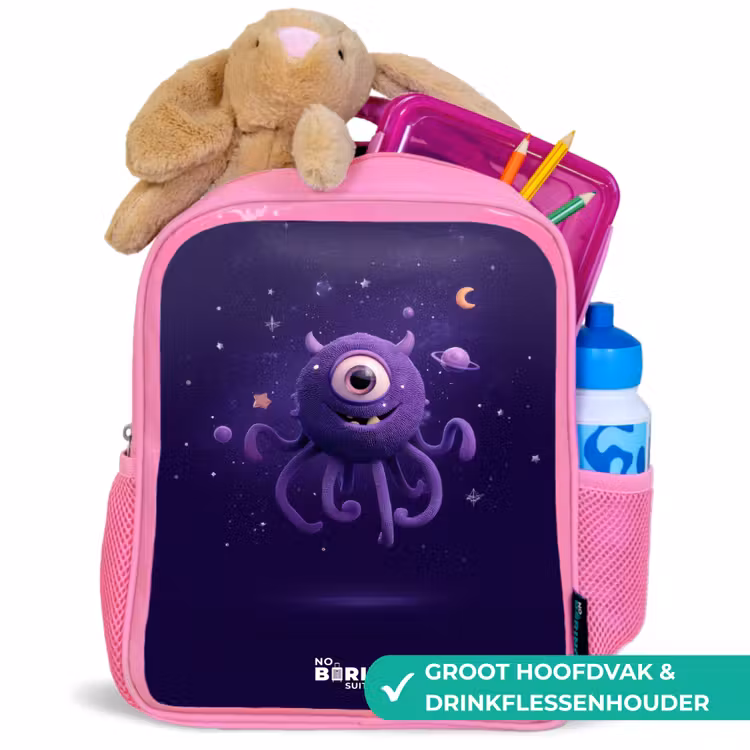 Kosmisch tentakelmonster Kinderrugzak - Roze middel -inhoud_NL