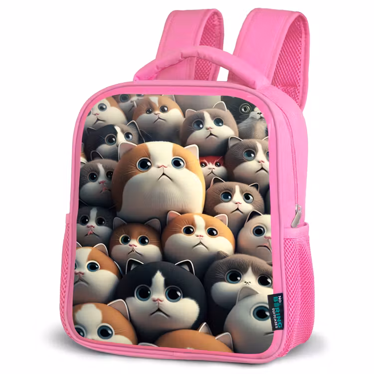 Lapjes Katjes Kinderrugzak - Roze middel -schuin