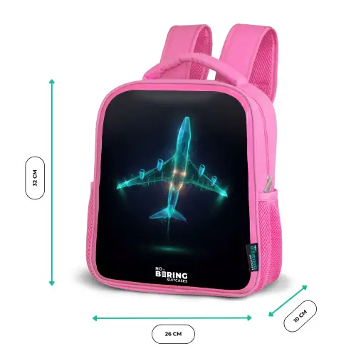 Lichtgevend vliegtuig Kinderrugzak - Roze middel -productfoto_formaten
