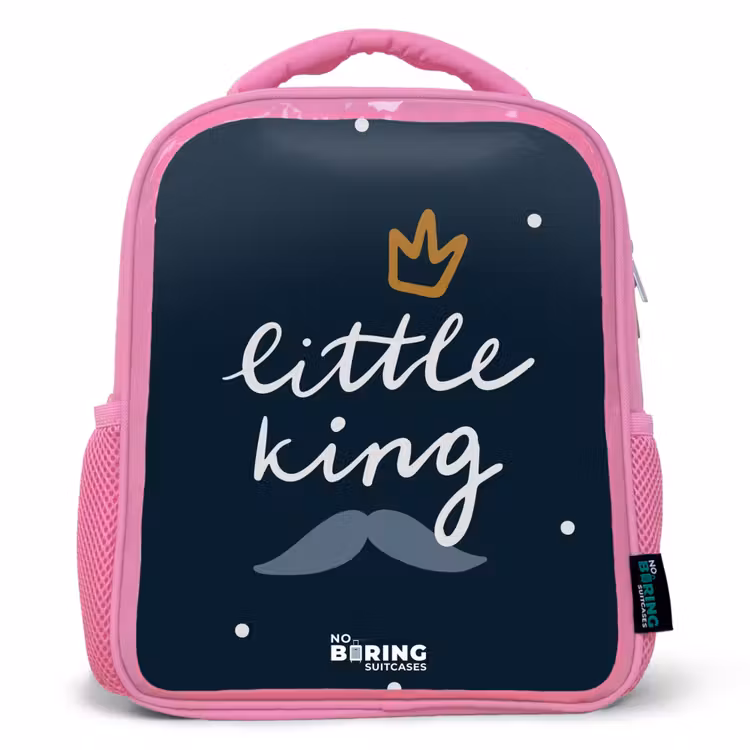 Little king met stippen Kinderrugzak - Roze middel -3d