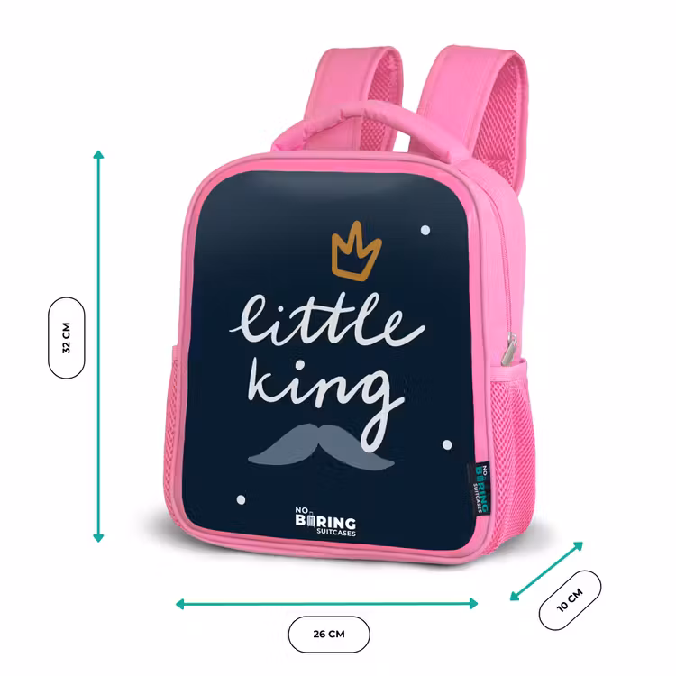 Little king met stippen Kinderrugzak - Roze middel -productfoto_formaten