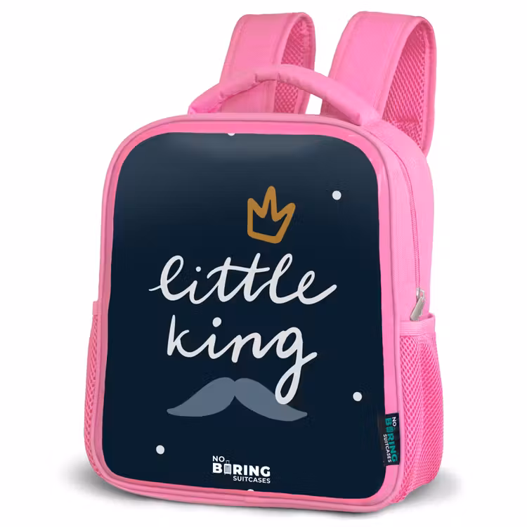 Little king met stippen Kinderrugzak - Roze middel -schuin