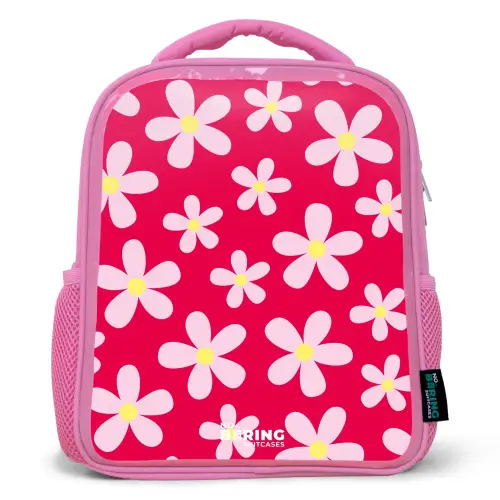 Madeliefjesmania hotpink Kinderrugzak - Roze middel -3d