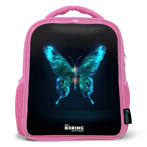 Magische digitale vlinder Kinderrugzak - Roze middel -3d