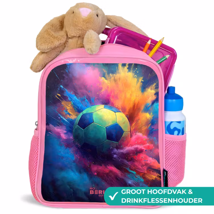 Neon - Bal - Kleurrijk Kinderrugzak - Roze middel -inhoud_NL