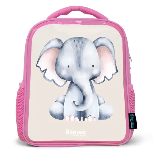 Olifant tekening tegen een beige achtergrond Kinderrugzak - Roze middel -3d